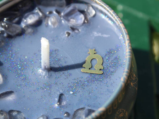 Zodiac Zen ~ Soy Candles w/ Clear Quartz | Astrology Birthday Gift | Celestial Crystal Candle | Horoscope | Galaxy Gemstone | Constellations