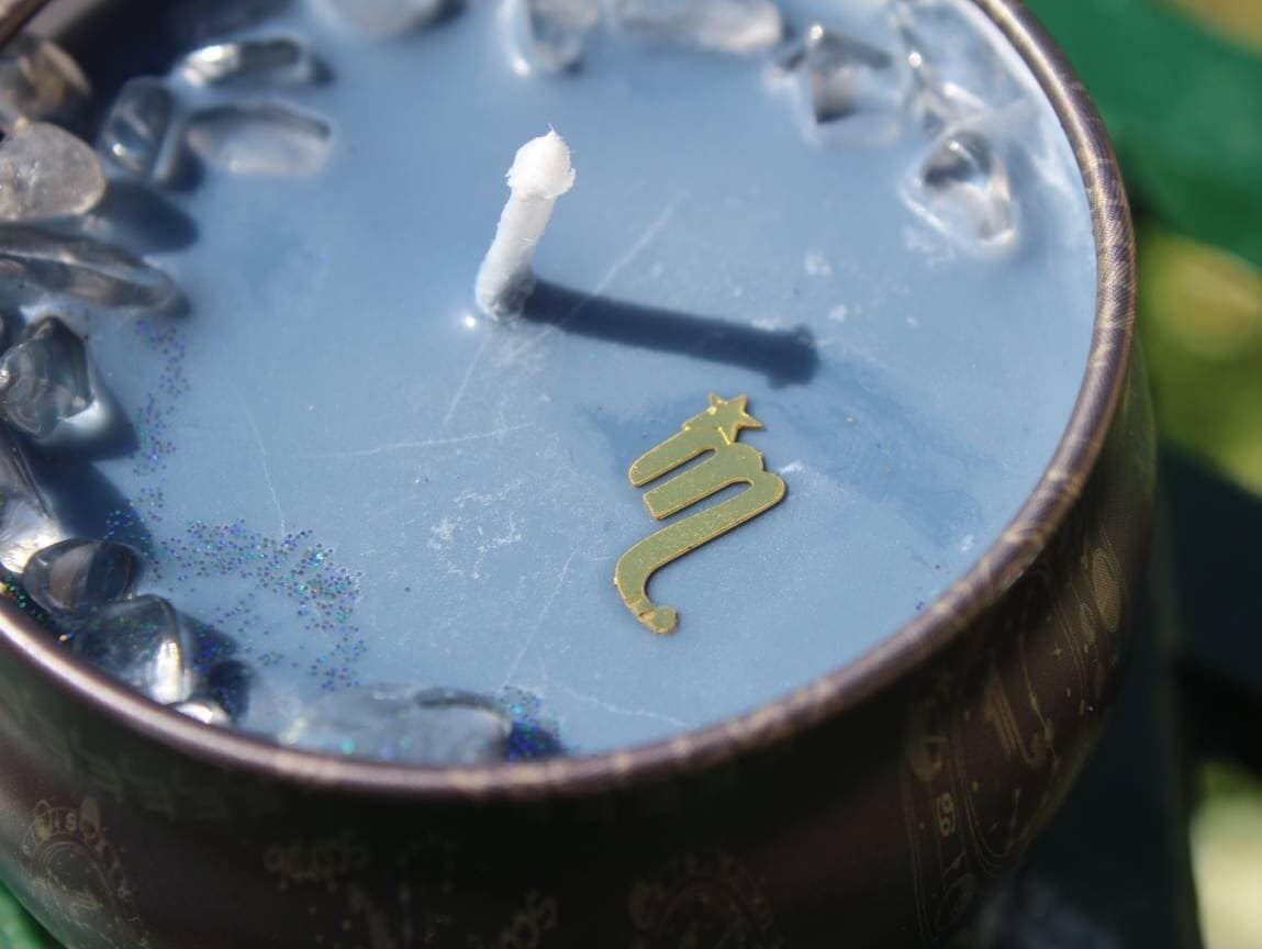 Zodiac Zen ~ Soy Candles w/ Clear Quartz | Astrology Birthday Gift | Celestial Crystal Candle | Horoscope | Galaxy Gemstone | Constellations